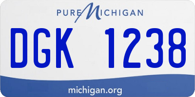 MI license plate DGK1238