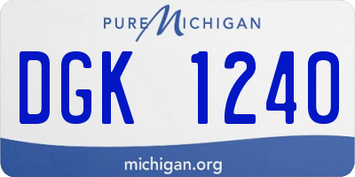 MI license plate DGK1240
