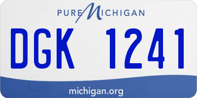 MI license plate DGK1241