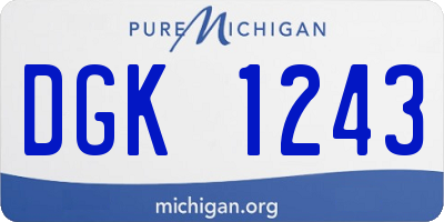 MI license plate DGK1243