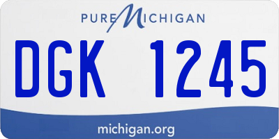 MI license plate DGK1245