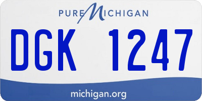 MI license plate DGK1247