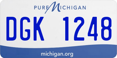 MI license plate DGK1248