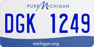 MI license plate DGK1249