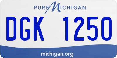 MI license plate DGK1250