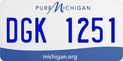MI license plate DGK1251