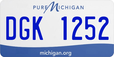 MI license plate DGK1252