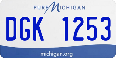 MI license plate DGK1253