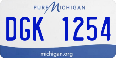 MI license plate DGK1254