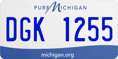 MI license plate DGK1255