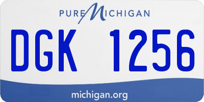 MI license plate DGK1256