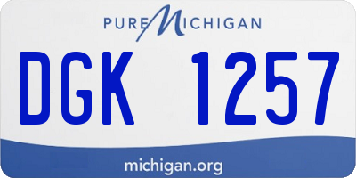 MI license plate DGK1257