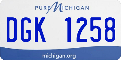 MI license plate DGK1258