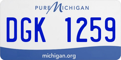 MI license plate DGK1259