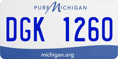 MI license plate DGK1260
