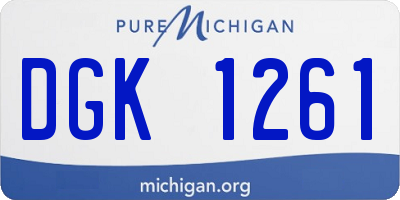 MI license plate DGK1261