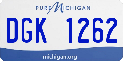 MI license plate DGK1262