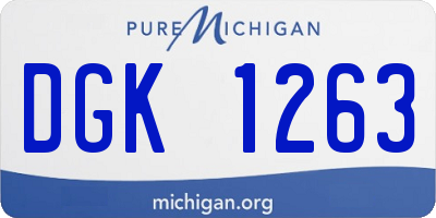 MI license plate DGK1263