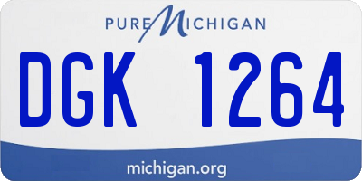 MI license plate DGK1264