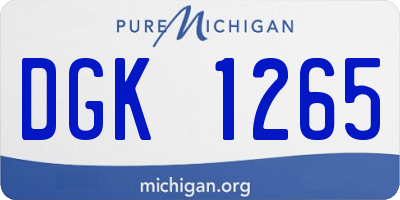 MI license plate DGK1265