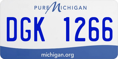 MI license plate DGK1266