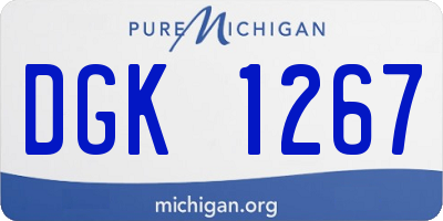 MI license plate DGK1267