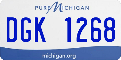 MI license plate DGK1268