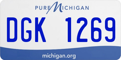 MI license plate DGK1269
