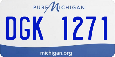 MI license plate DGK1271