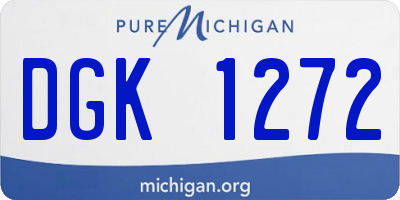 MI license plate DGK1272