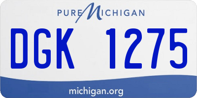 MI license plate DGK1275