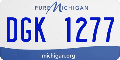 MI license plate DGK1277