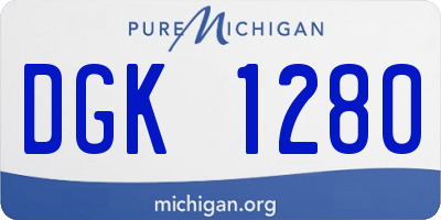 MI license plate DGK1280