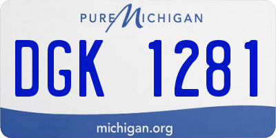 MI license plate DGK1281
