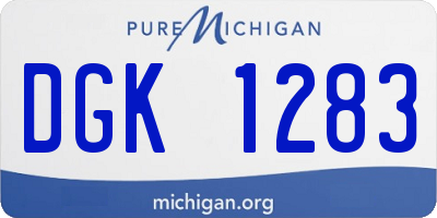 MI license plate DGK1283