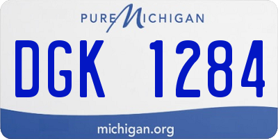 MI license plate DGK1284