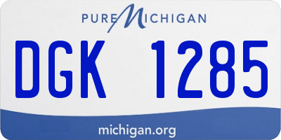 MI license plate DGK1285