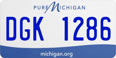 MI license plate DGK1286