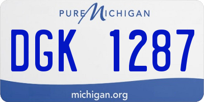 MI license plate DGK1287