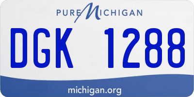 MI license plate DGK1288