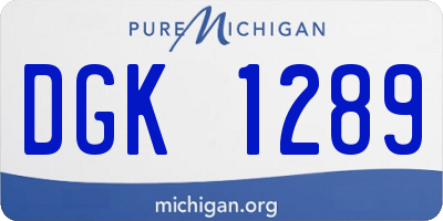 MI license plate DGK1289
