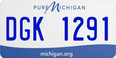 MI license plate DGK1291