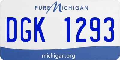 MI license plate DGK1293