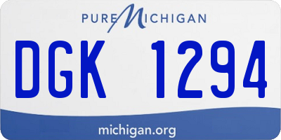 MI license plate DGK1294