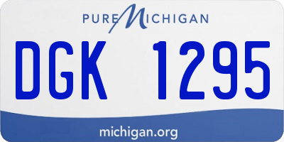 MI license plate DGK1295