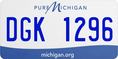 MI license plate DGK1296