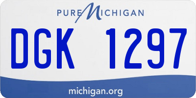 MI license plate DGK1297