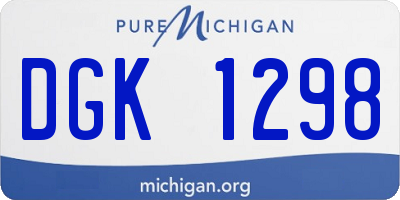 MI license plate DGK1298