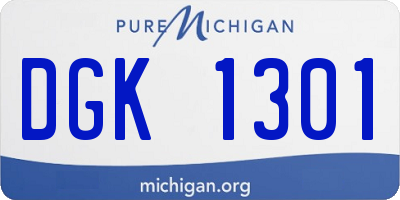 MI license plate DGK1301