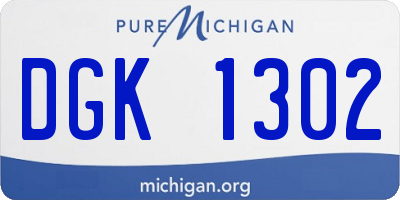 MI license plate DGK1302